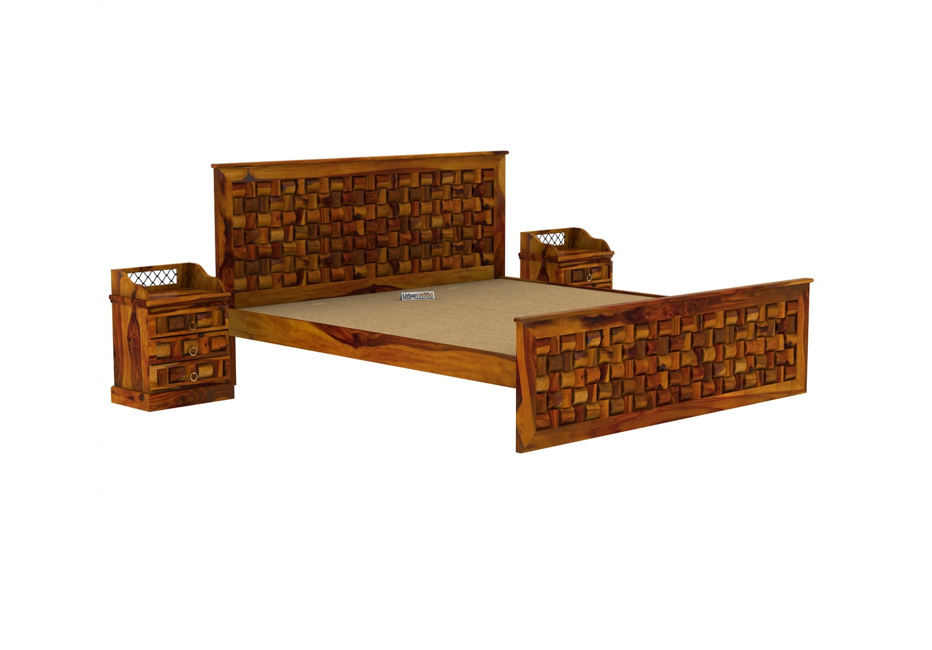 Hover Bed Without Storage ( Queen Size, Honey Finish )