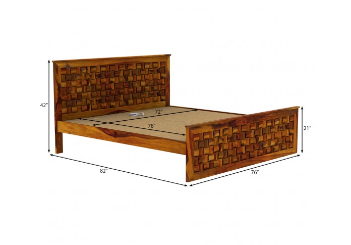 Hover Bed Without Storage ( King Size, Honey Finish )