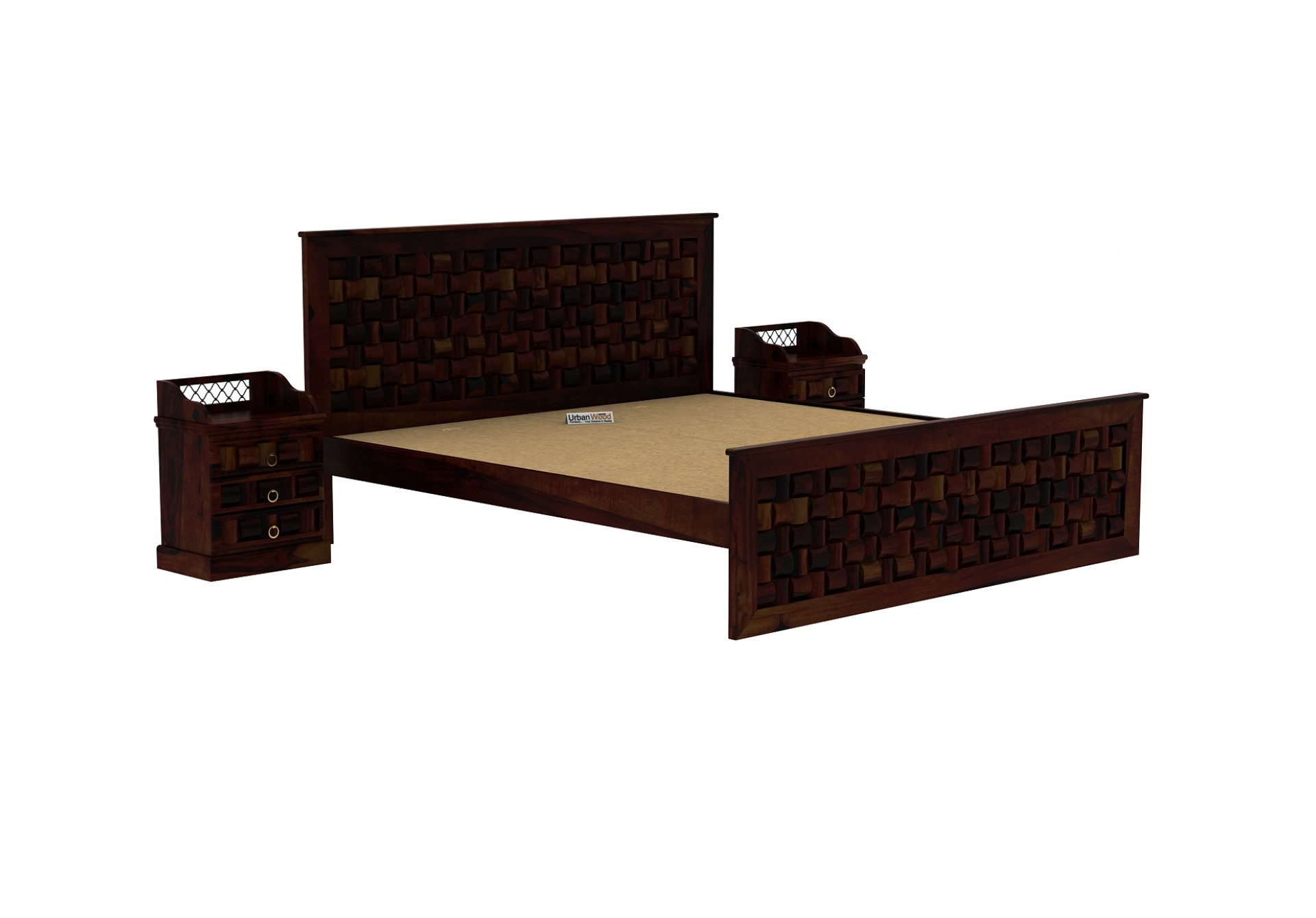 Hover Bed Without Storage ( King Size, Walnut Finish )