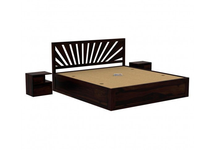 Jerry Wooden Bed With Box Storage King Size ( Walnut Finish )