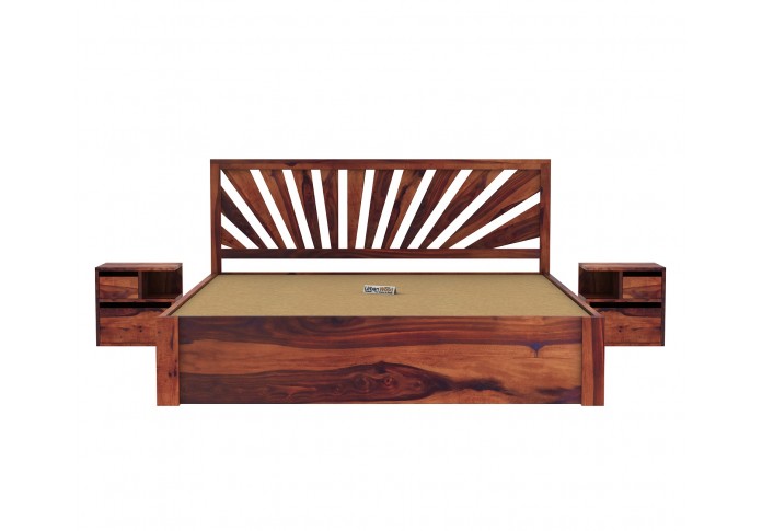Jerry Wooden Hydraulic Bed Queen Size (Teak Finish)