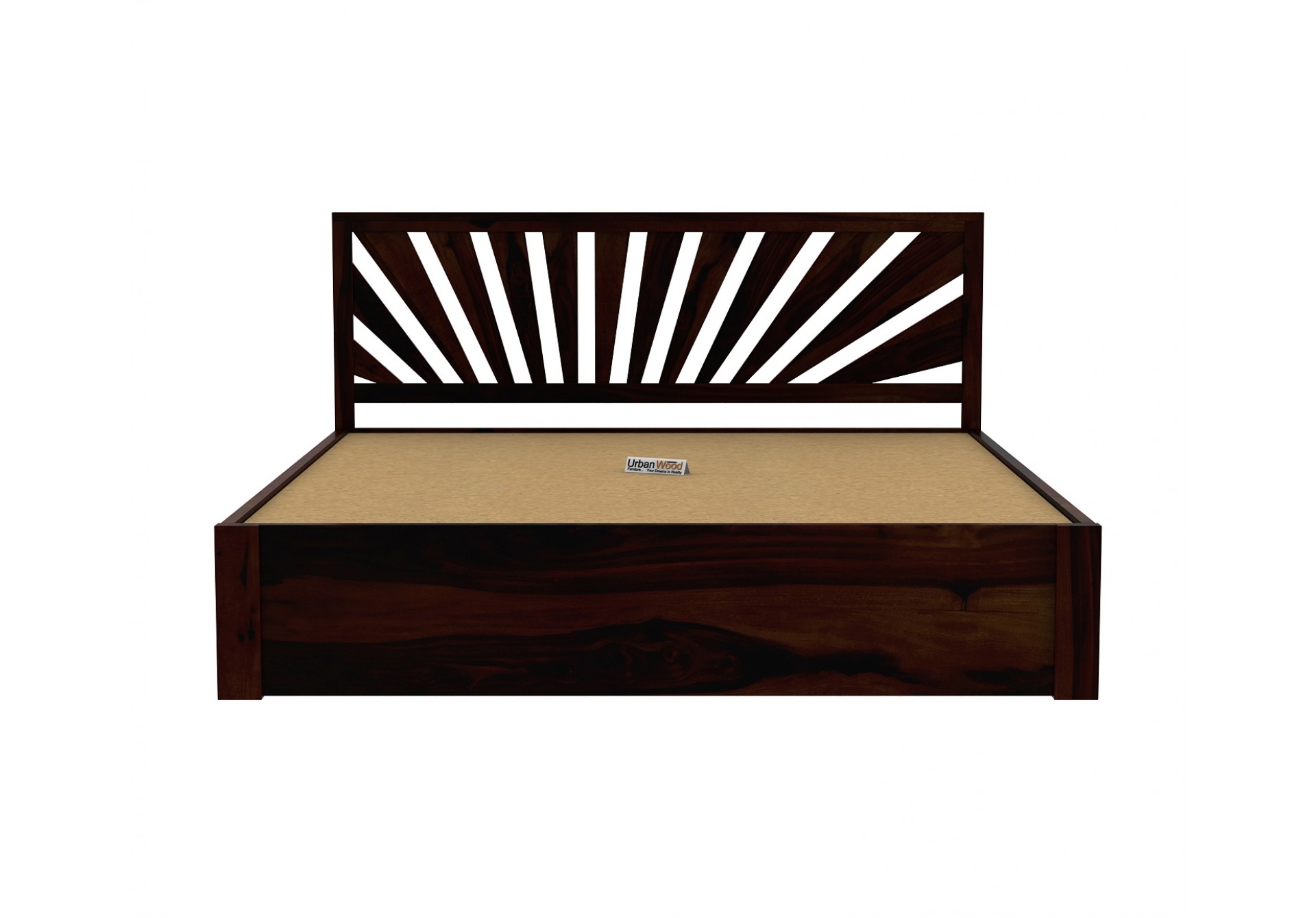 Jerry Wooden Hydraulic Bed King Size (Walnut Finish)