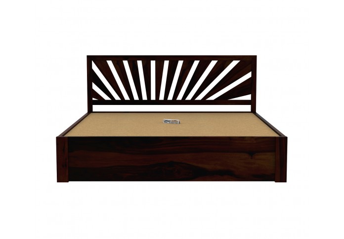 Jerry Wooden Hydraulic Bed Queen Size (Walnut Finish)