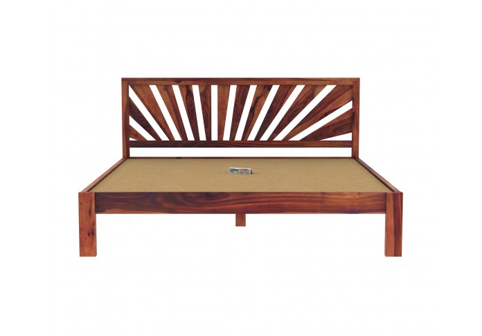 Jerry Wooden Bed Without storage Queen Size (Teak Finish)