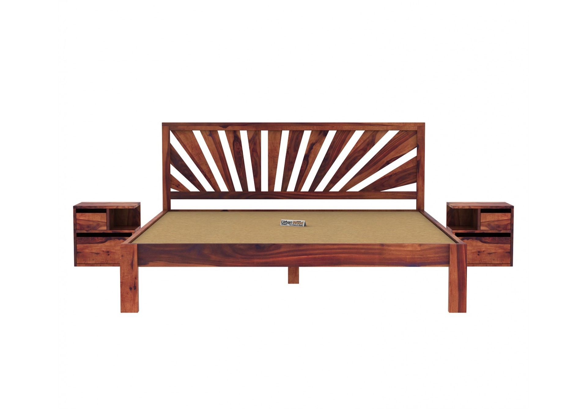 Jerry Wooden Bed Without storage King Size (Teak Finish)