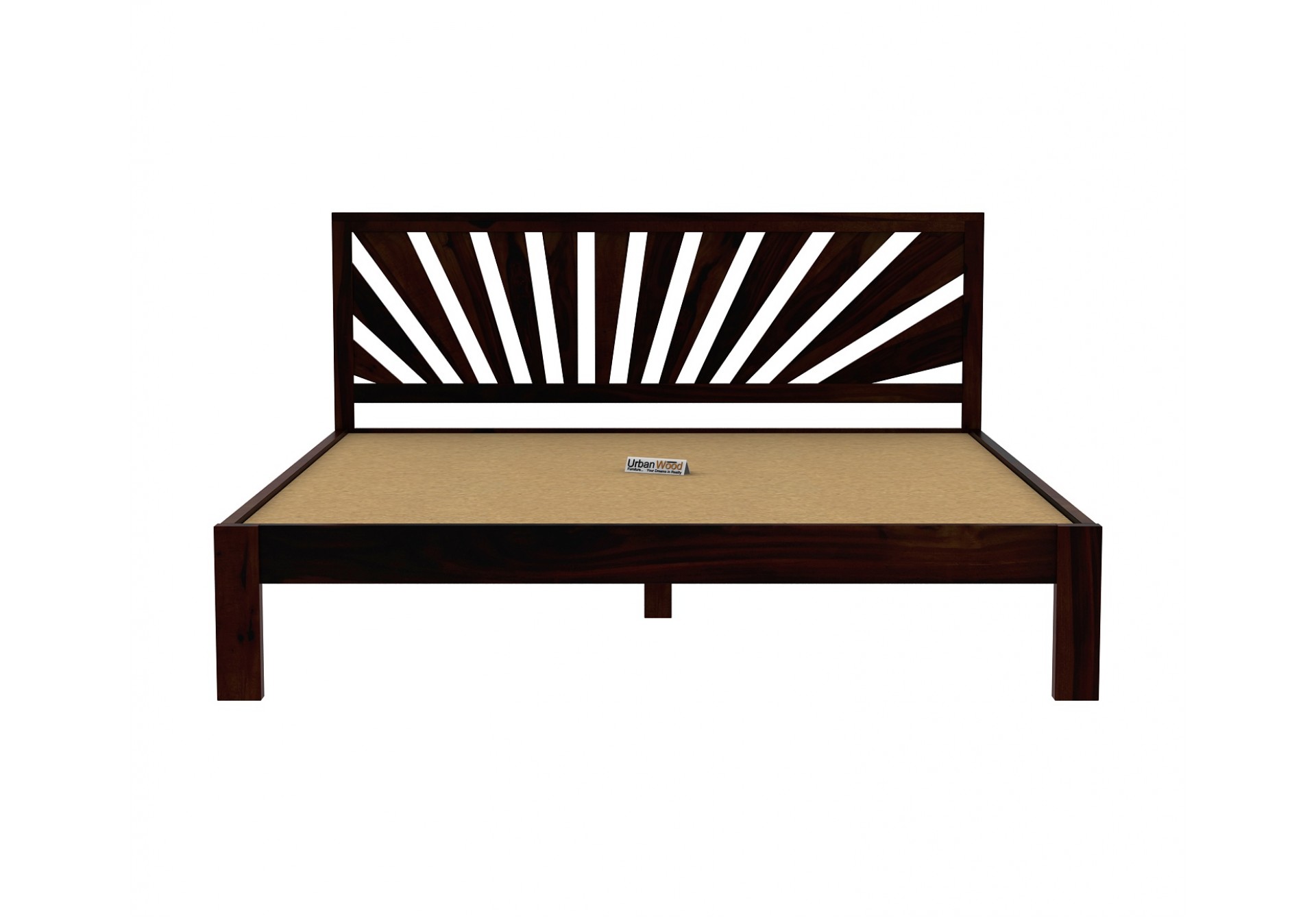 Jerry Wooden Bed Without storage King Size (Walnut Finish)