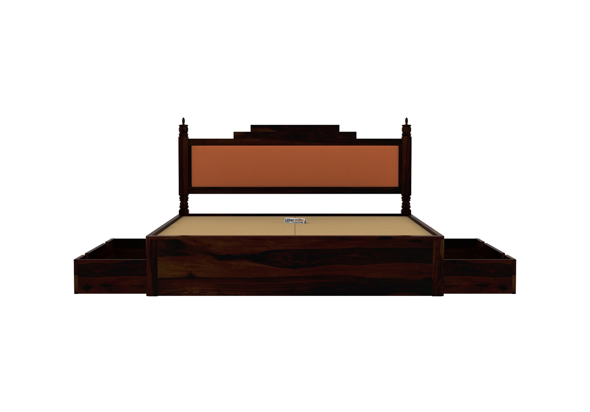 Jodhpuri Drawer Storage Bed (King Size, Walnut Finish)