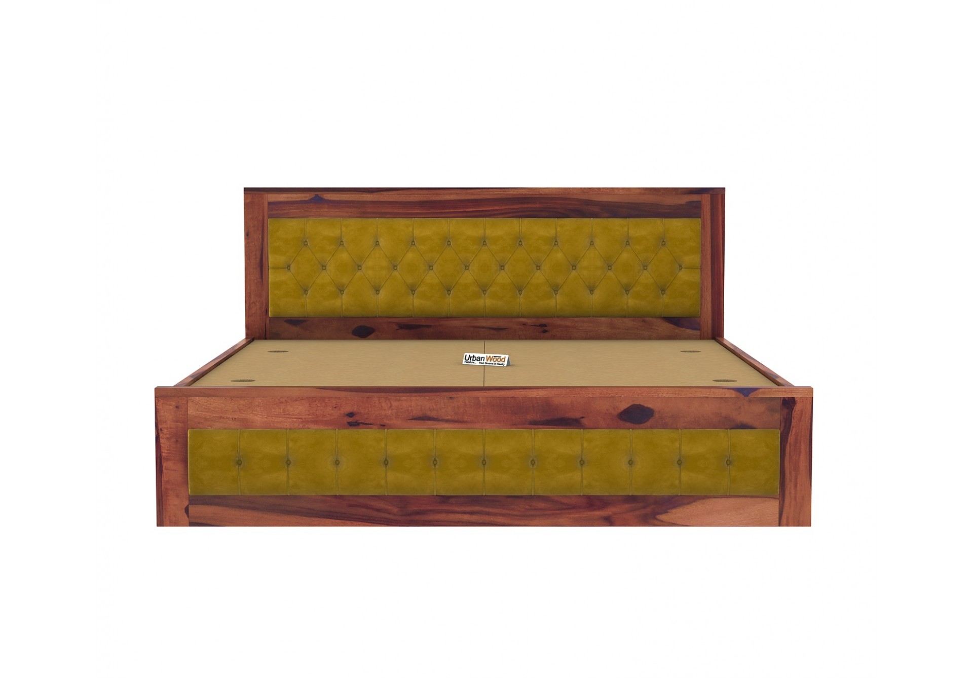 Jolly Wooden Bed with Box Storage ( Queen Size, Teak Finish )