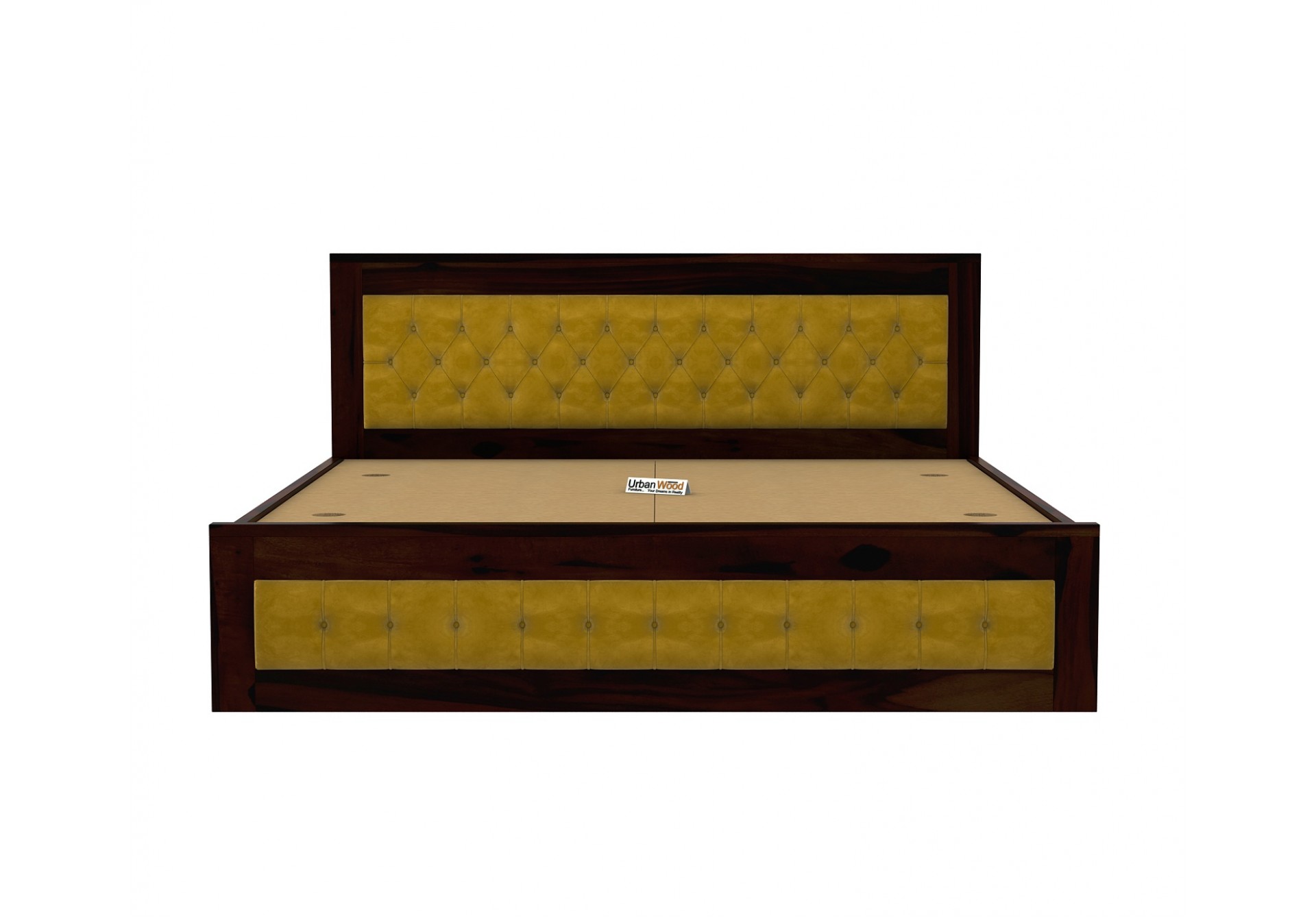 Jolly Wooden Bed with Box Storage ( Queen Size, Walnut Finish )