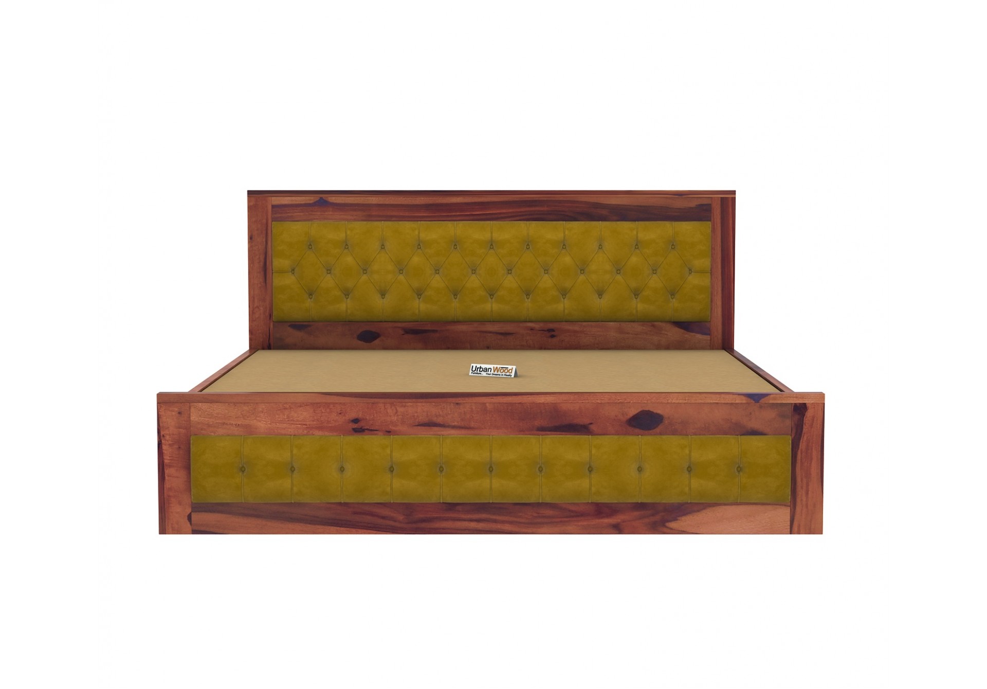 Jolly Wooden Bed with Drawer Storage ( Queen Size, Teak Finish )
