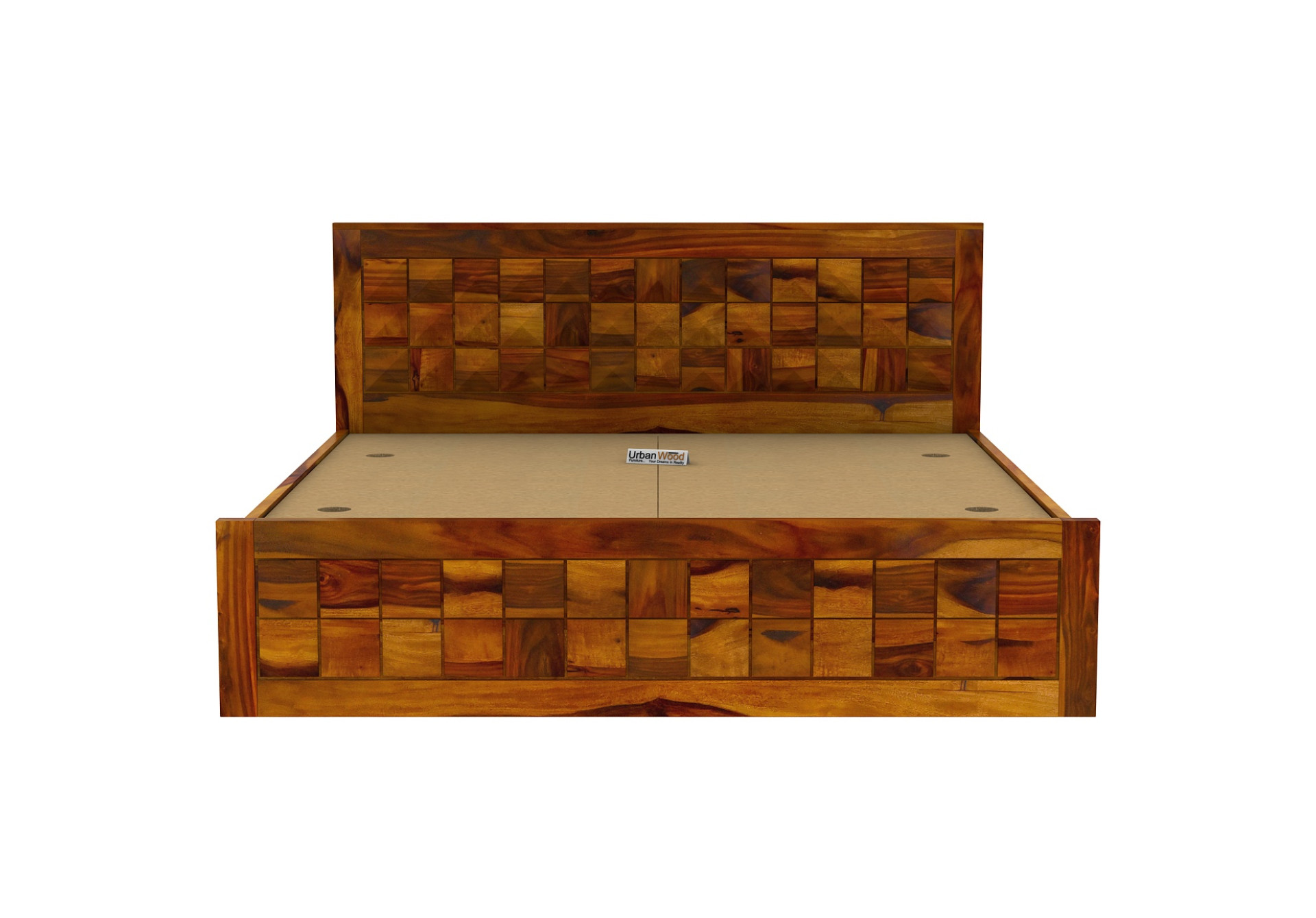 Morgana Box Storage Bed (King Size, Honey Finish)