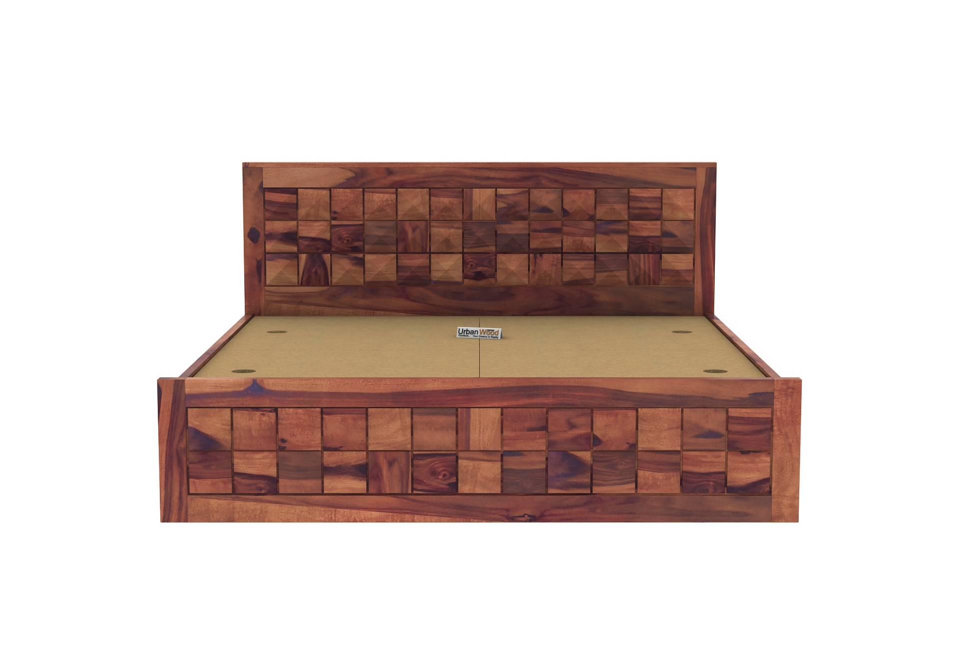 Morgana Box Storage Bed (King Size, Teak Finish)