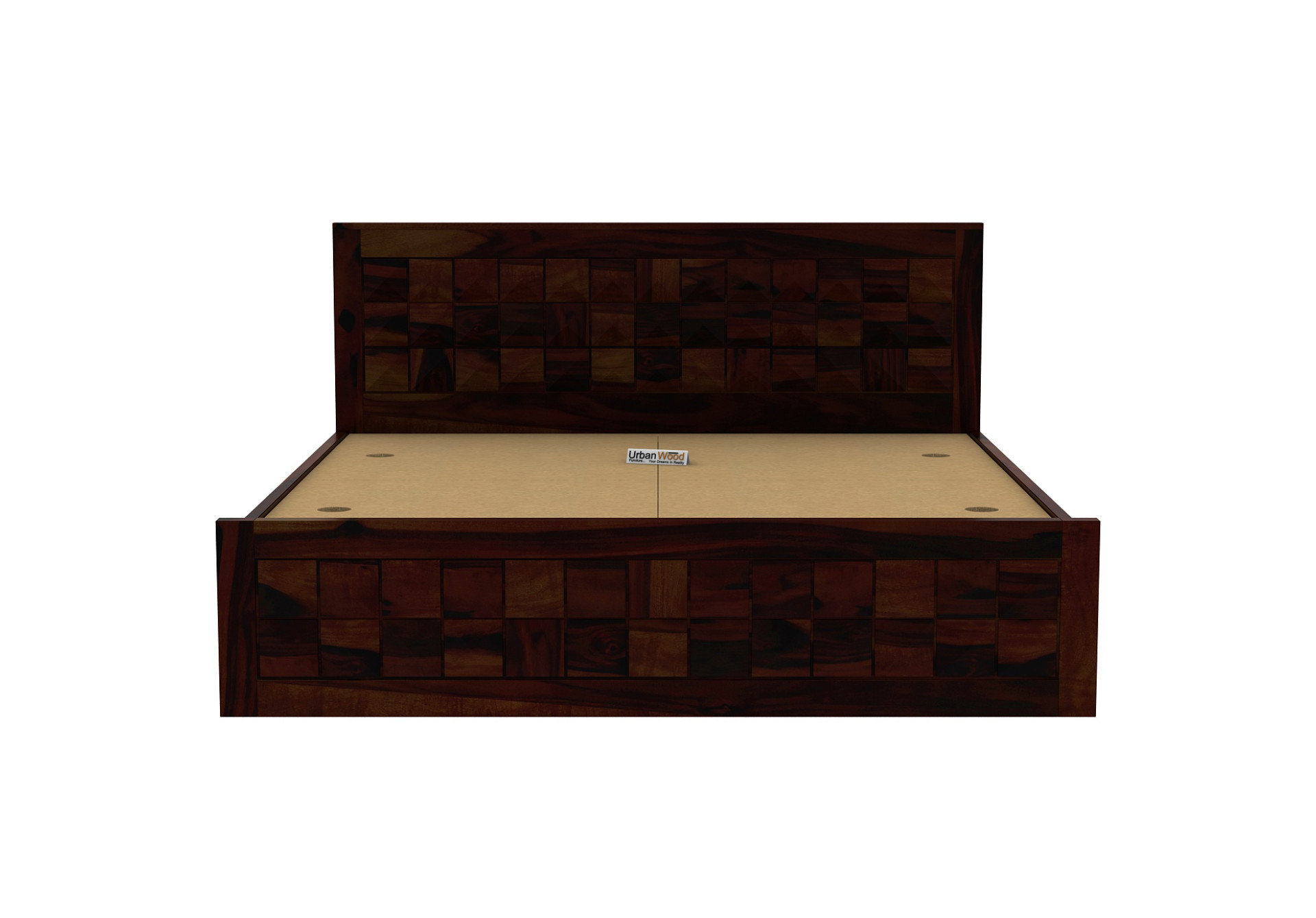 Morgana Box Storage Bed (King Size, Walnut Finish)