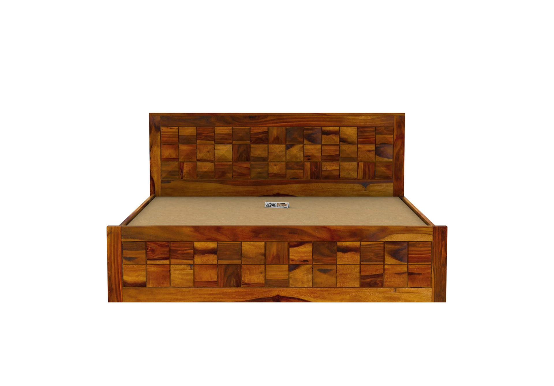 Morgana Hydraulic Storage Bed (Queen Size, Honey Finish)
