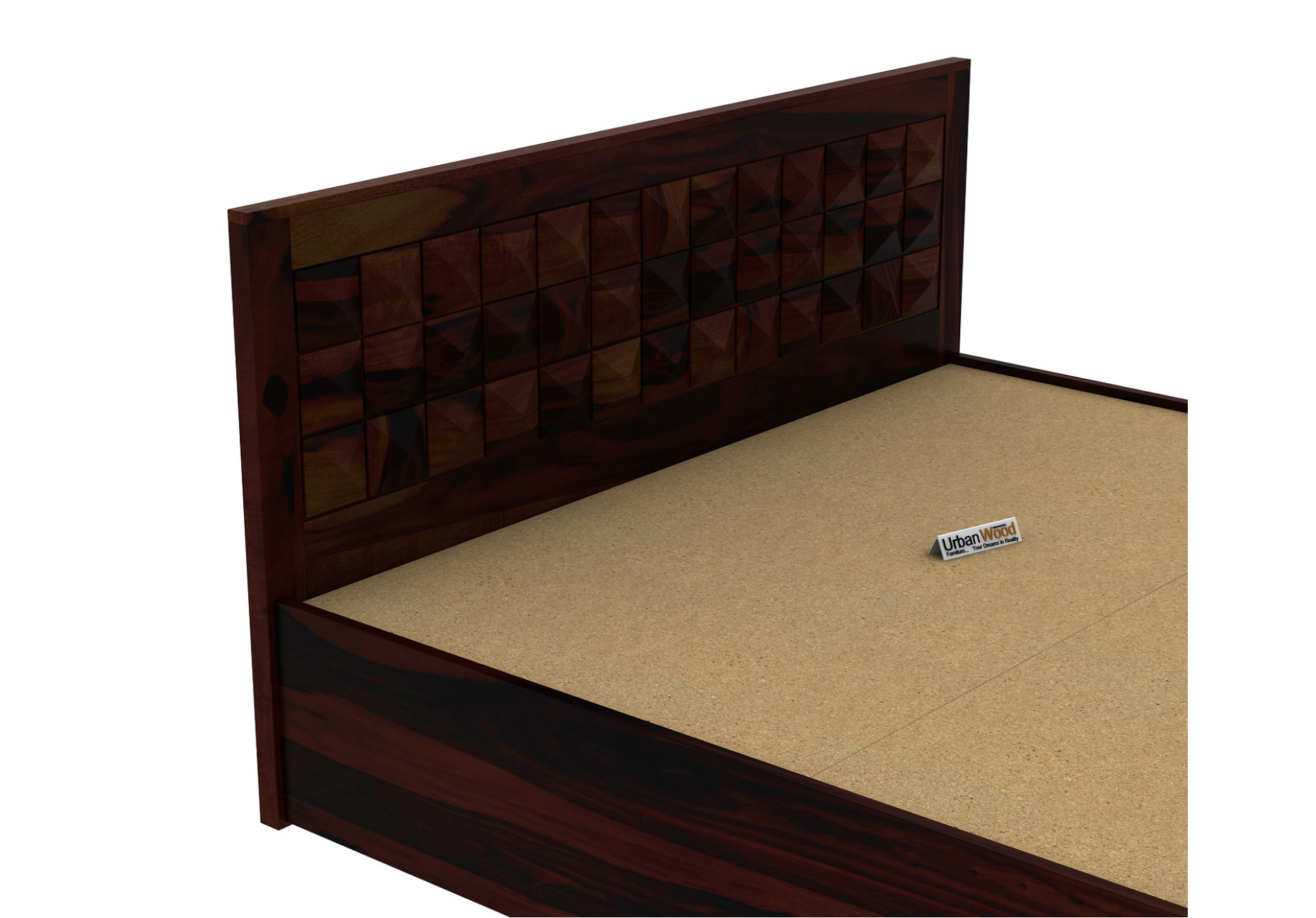 Morgana Hydraulic Storage Bed (Queen Size, Walnut Finish)