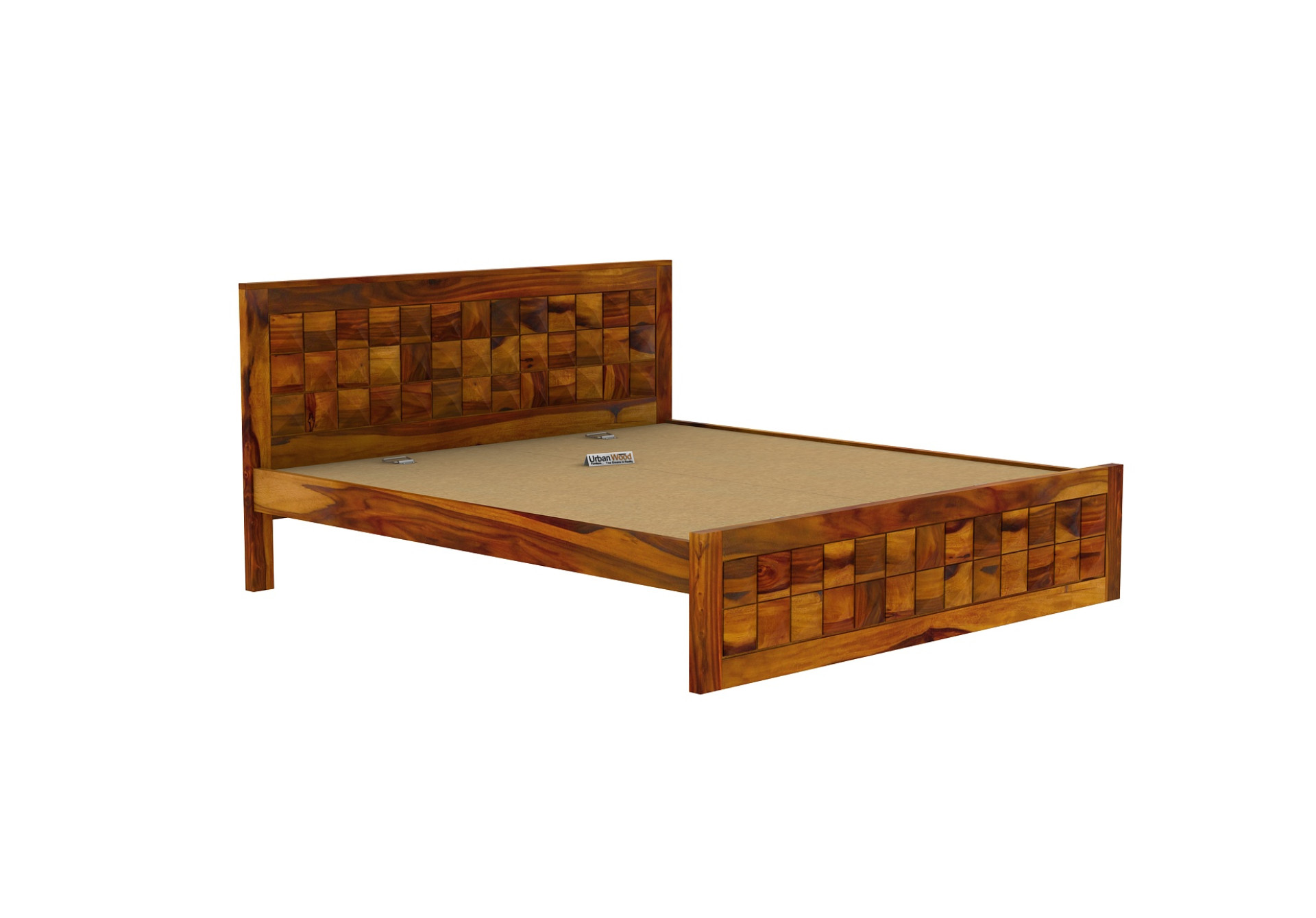 Morgana Without Storage Bed (Queen Size, Honey Finish)
