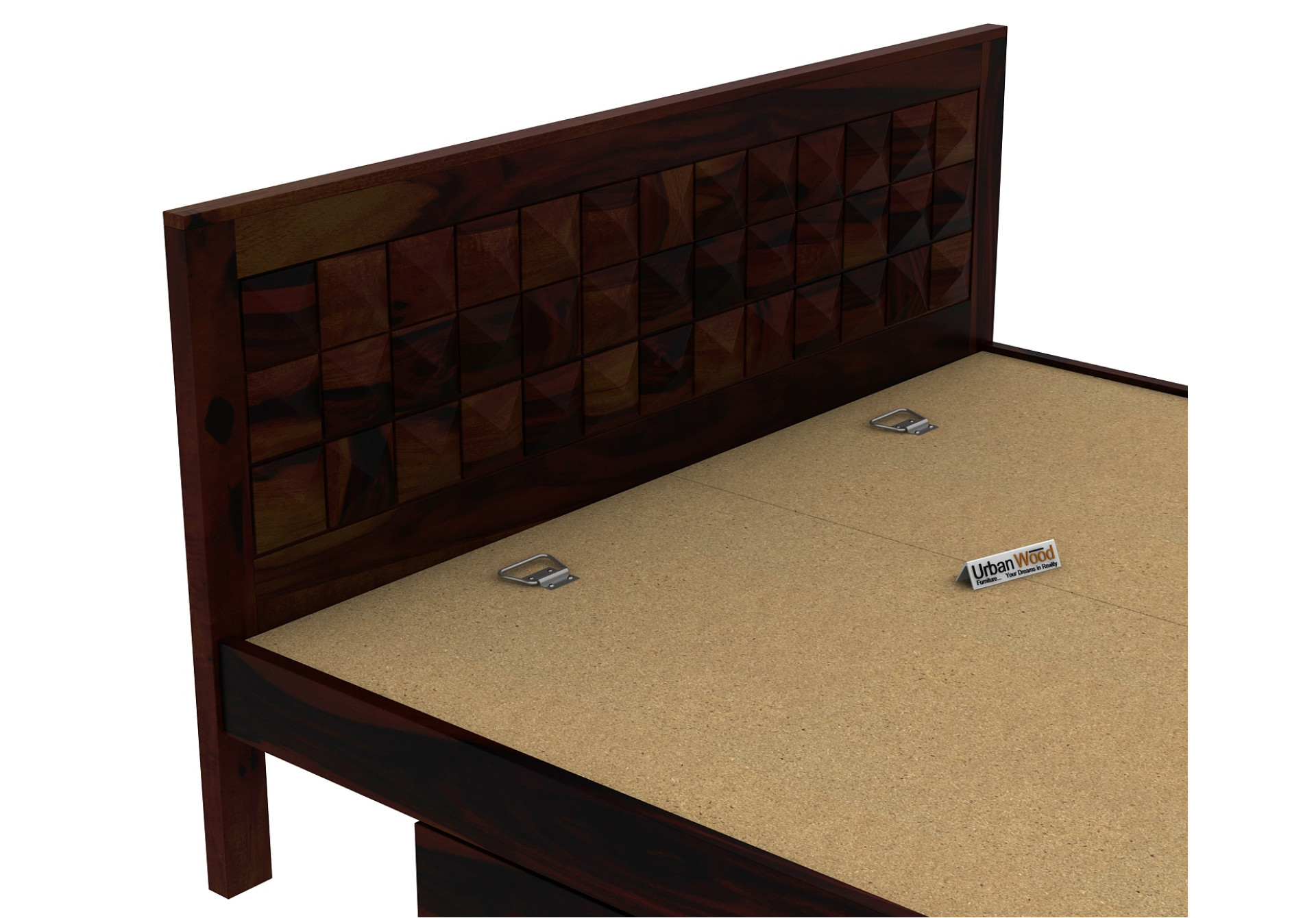 Morgana Bed With Drawer Storage ( Queen Size, Walnut Finish )