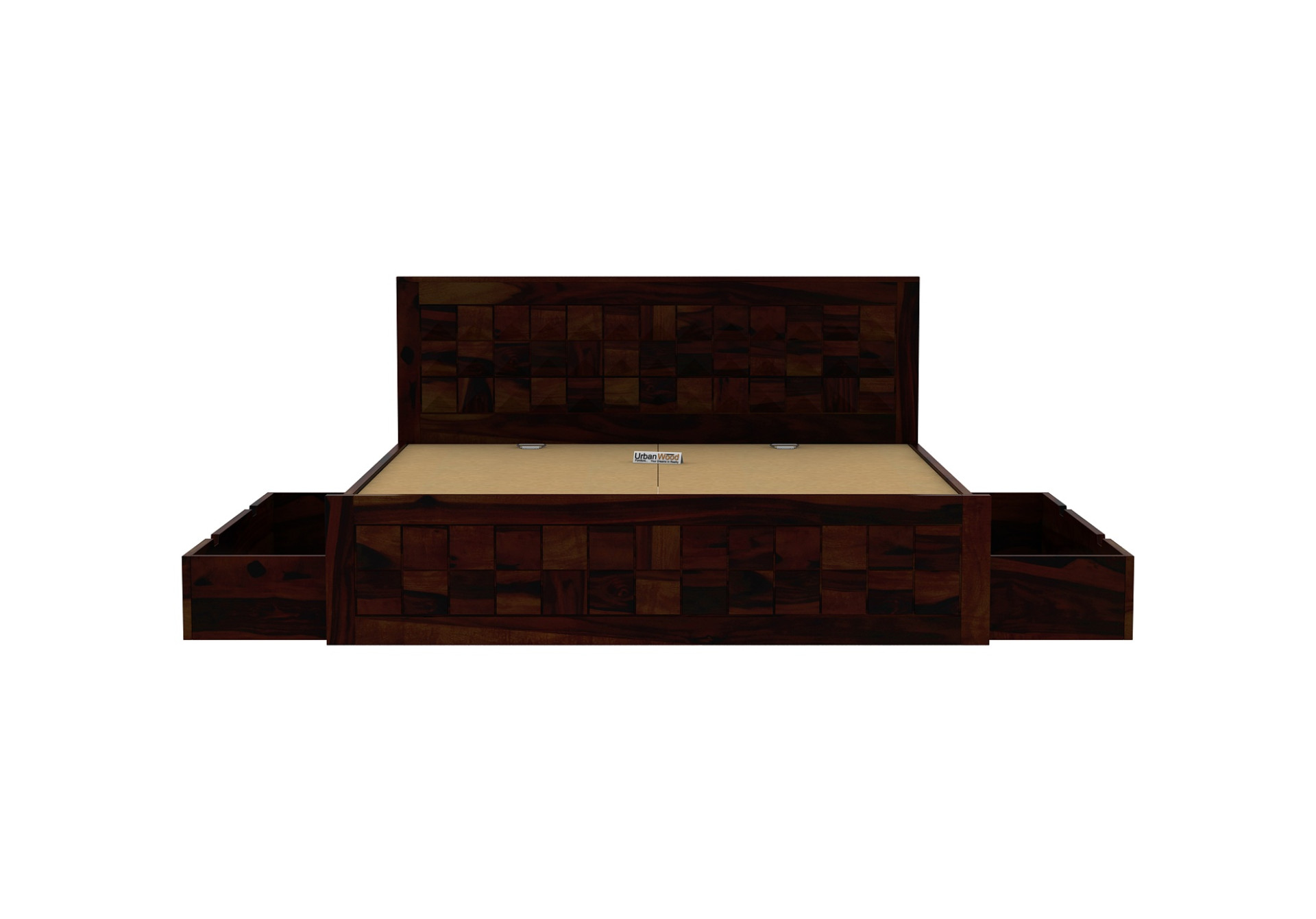 Morgana Bed With Drawer Storage ( King Size, Walnut Finish )