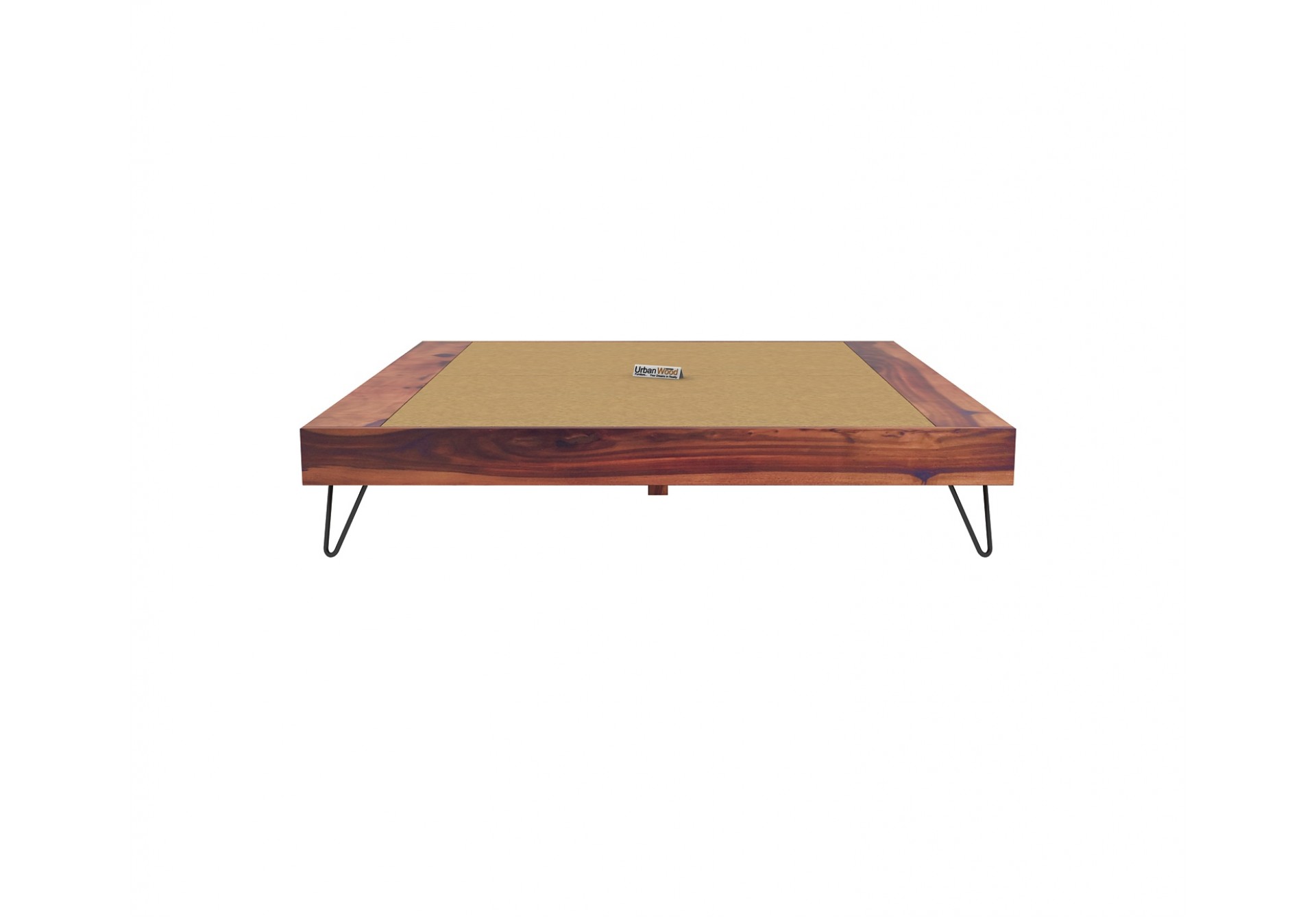 Canvas Platform Bed ( King size, Teak Finish )