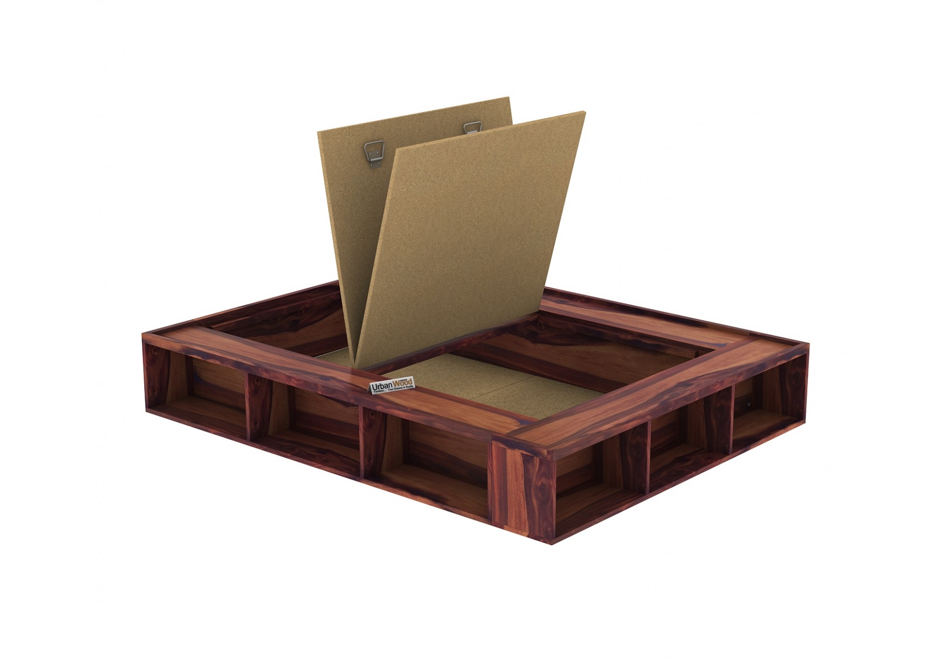 Hugo Low Floor Bed ( Queen Size, Teak Finish )