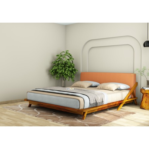 Jordan Low Floor Double Bed ( Queen Size, Honey Finish )