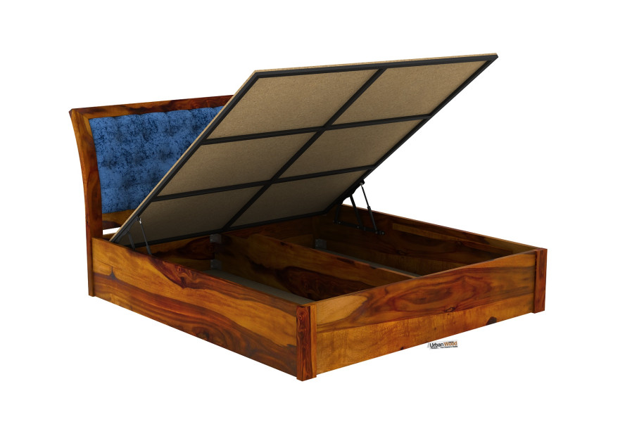 Ross Wooden Hydraulic Bed (King Size, Honey Finish)