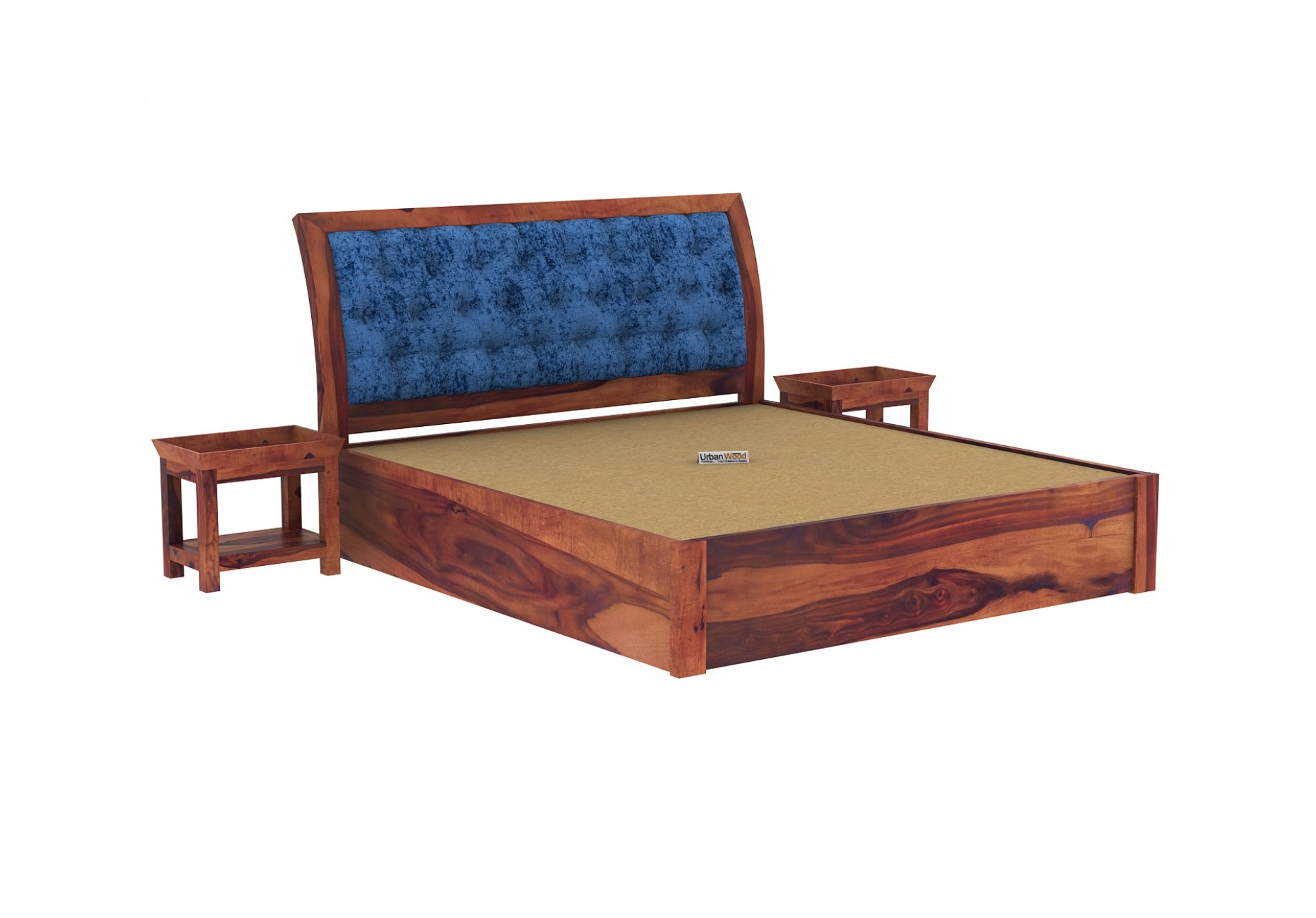 Ross Wooden Hydraulic Bed  (King Size, Teak Finish)