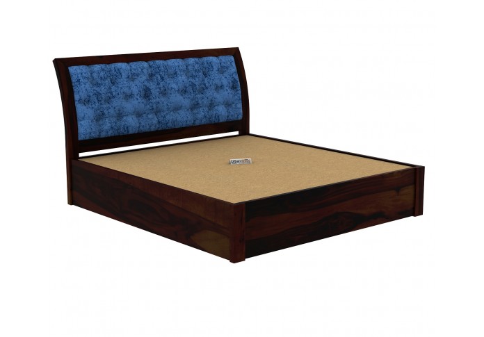 Ross Wooden Hydraulic Bed  (King Size, Walnut Finish)