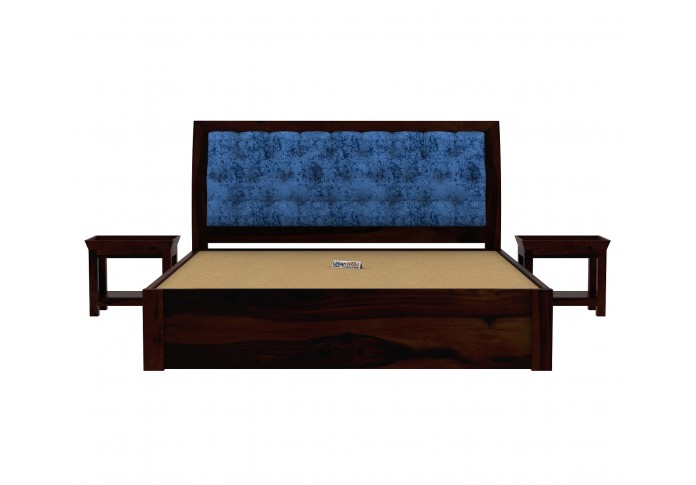 Ross Wooden Hydraulic Bed  (King Size, Walnut Finish)