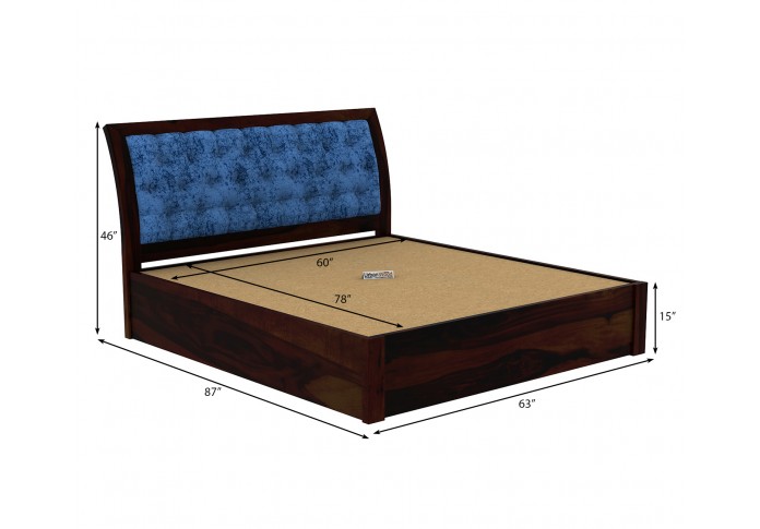 Ross Wooden Hydraulic Bed  (Queen Size, Walnut Finish)