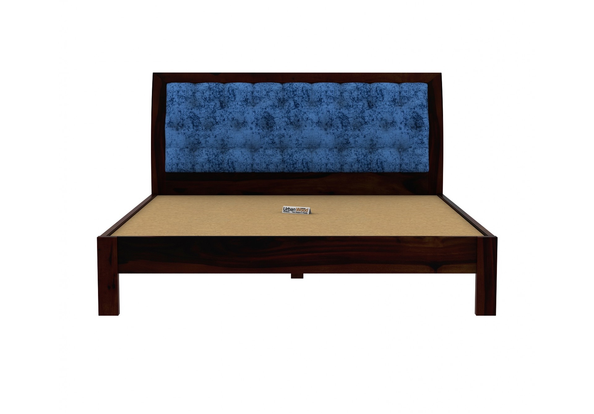 Ross Wooden Bed Without storage (King Size, Walnut Finish)