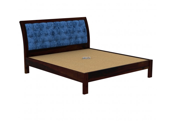 Ross Wooden Bed Without storage (Queen Size, Walnut Finish)