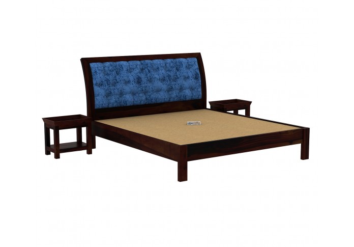 Ross Wooden Bed Without storage (Queen Size, Walnut Finish)