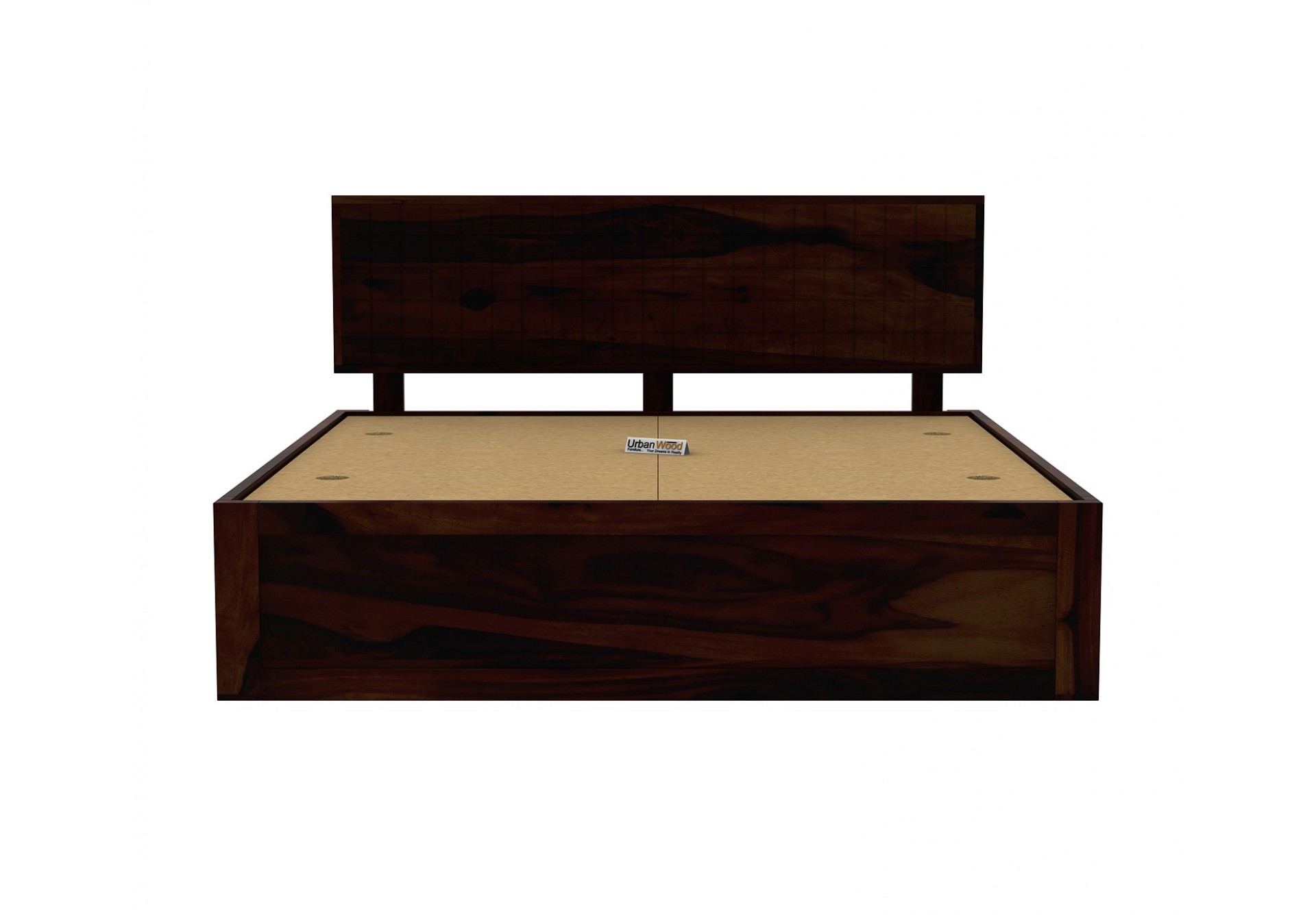 Solic Wooden Bed With Box Storage (King Size ,Walnut Finish)