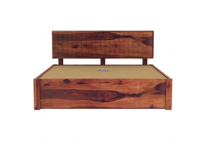 Solic Wooden Bed With Drawer Storage (Queen Size ,Teak Finish)