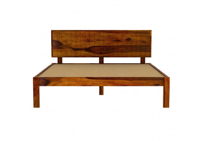 Solic Wooden Bed Without storage King Size (Honey Finish)