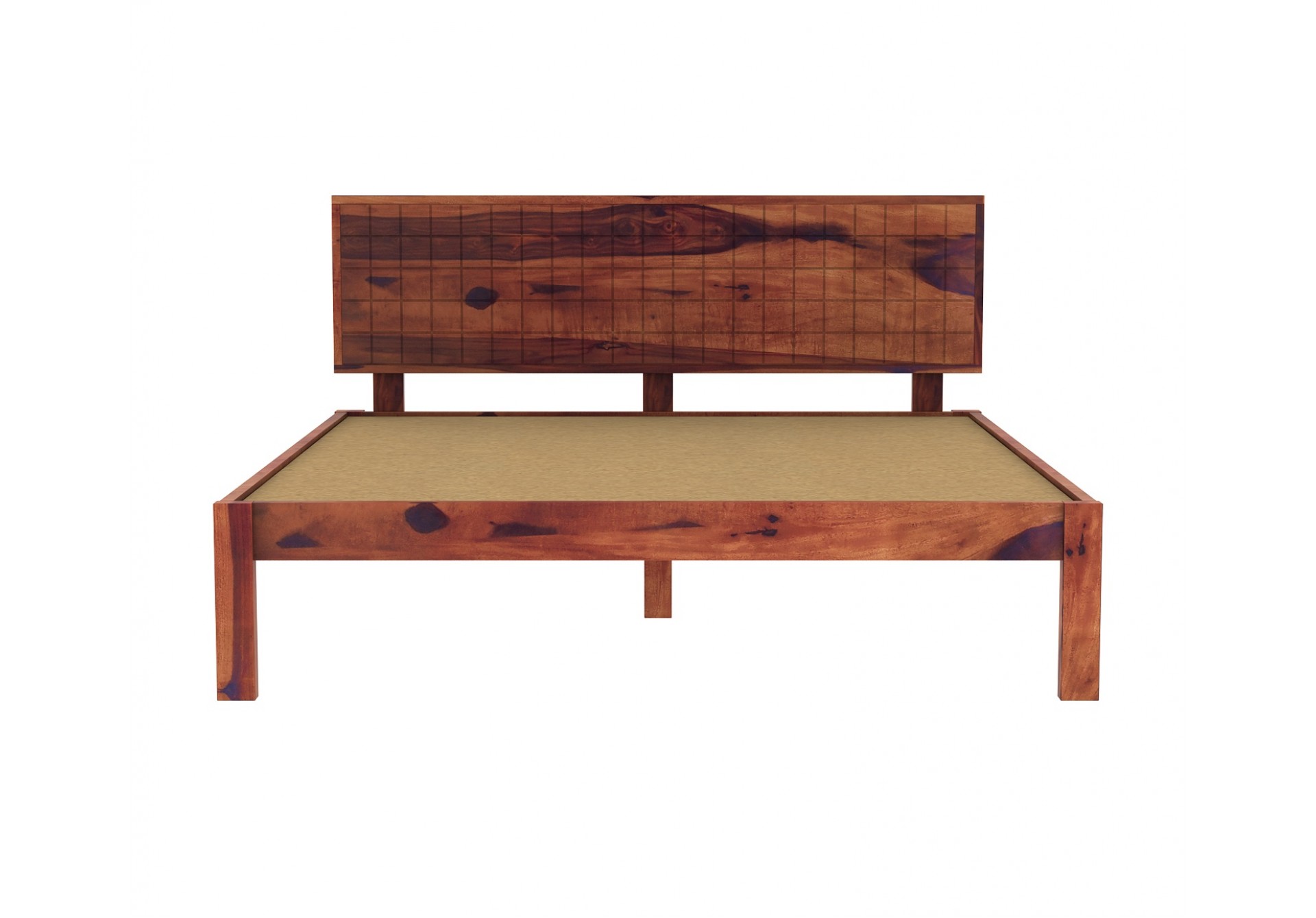 Solic Wooden Bed Without storage King Size (Teak Finish)