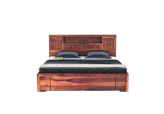 Stack Bed With Drawer Storage ( King Size, Teak Finish )