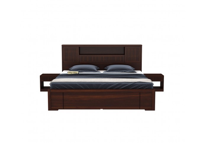 Stack Bed With Drawer Storage ( King Size, Walnut Finish )