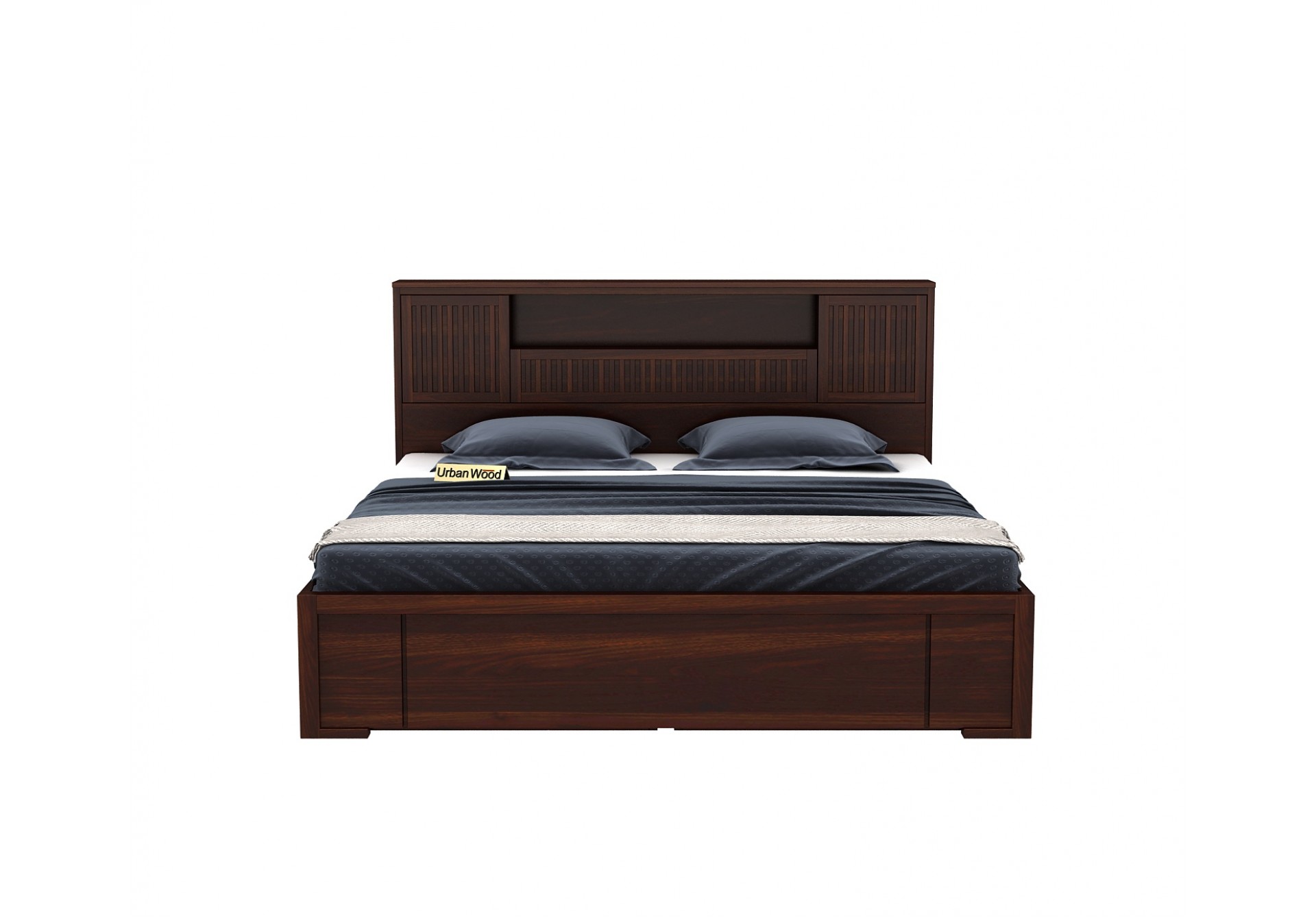 Stack Bed With Drawer Storage ( Queen Size, Walnut Finish )