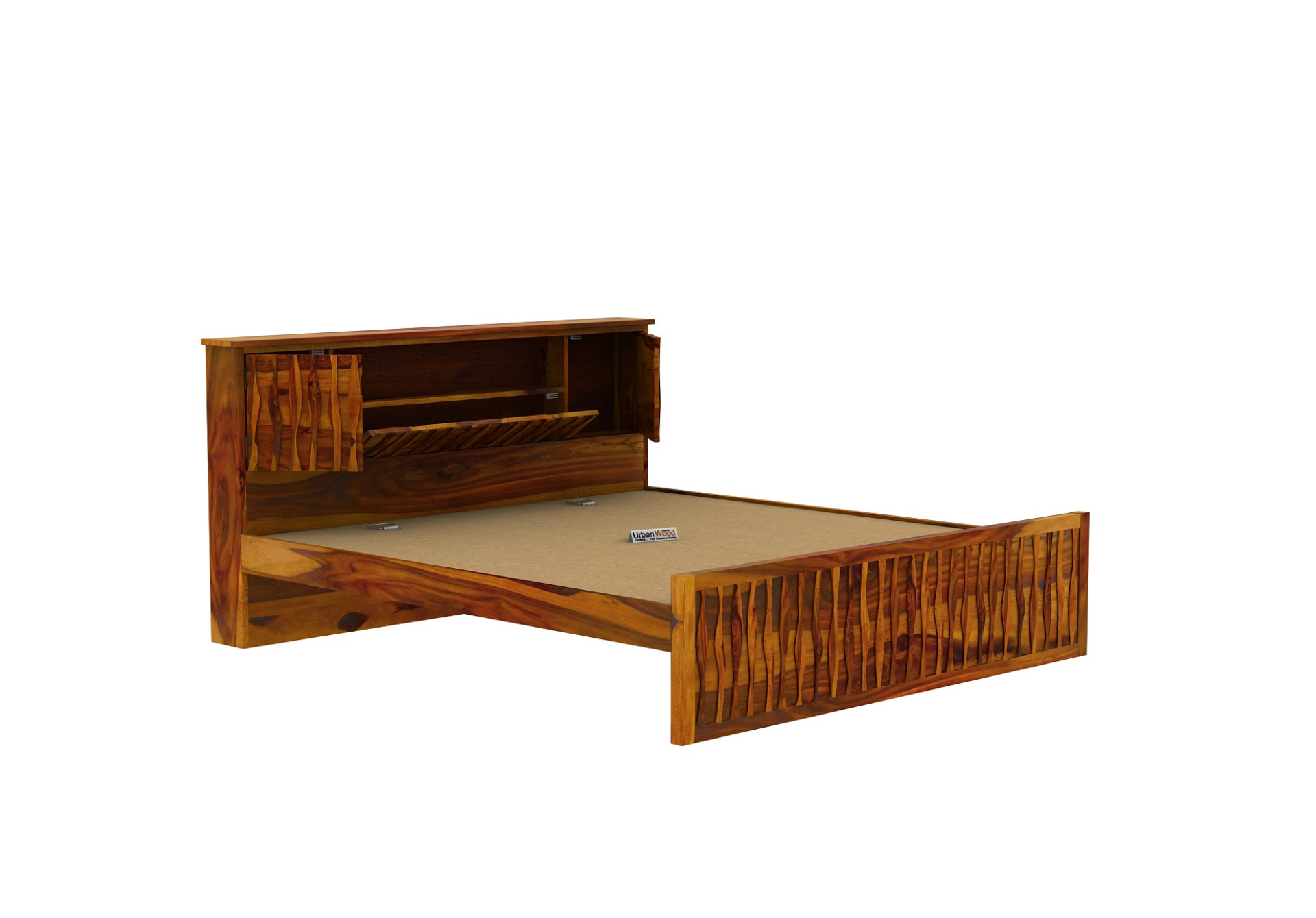 Stack Without Storage Bed (Queen Size, Honey Finish)