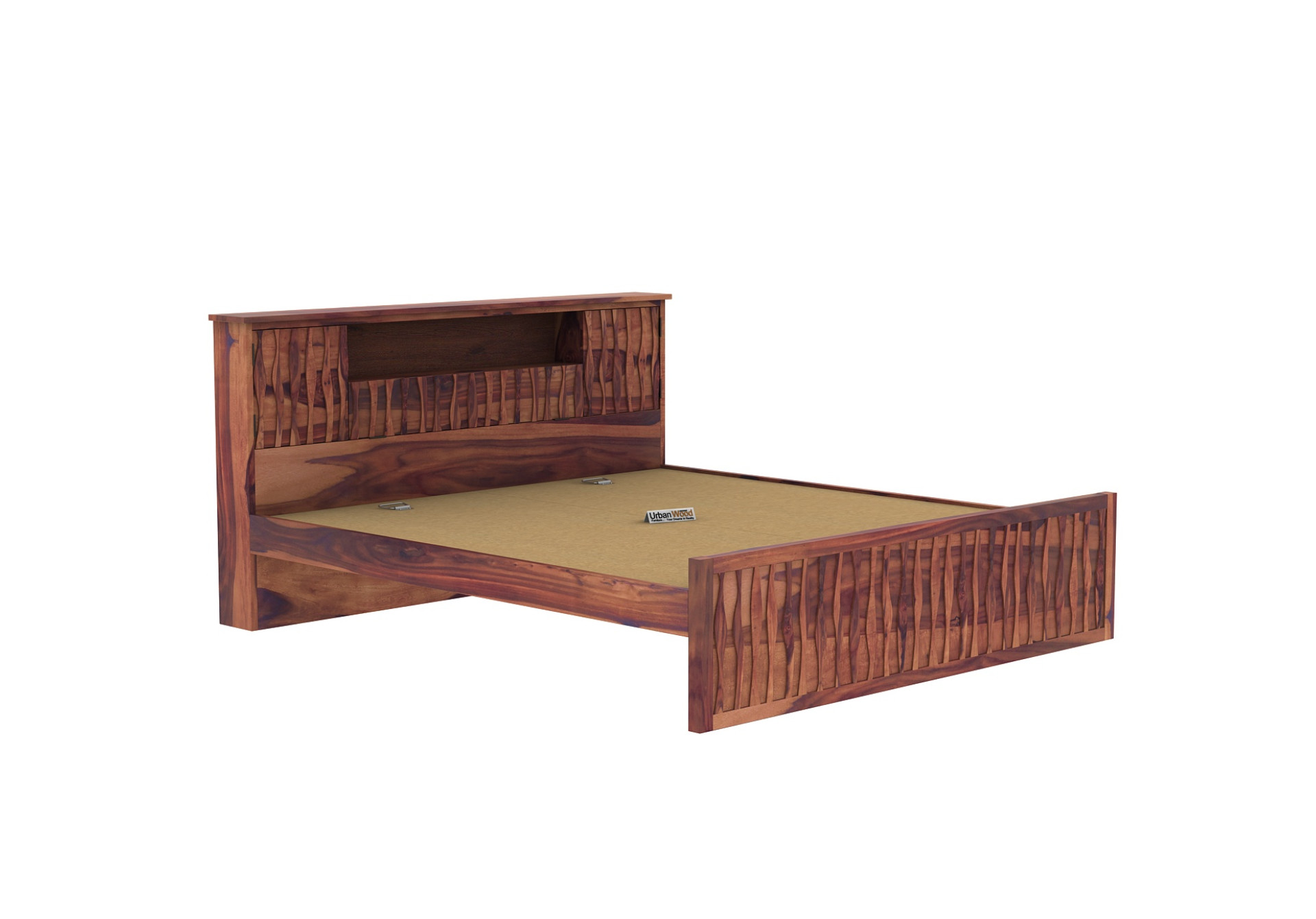 Stack Without Storage Bed (Queen Size, Teak Finish)
