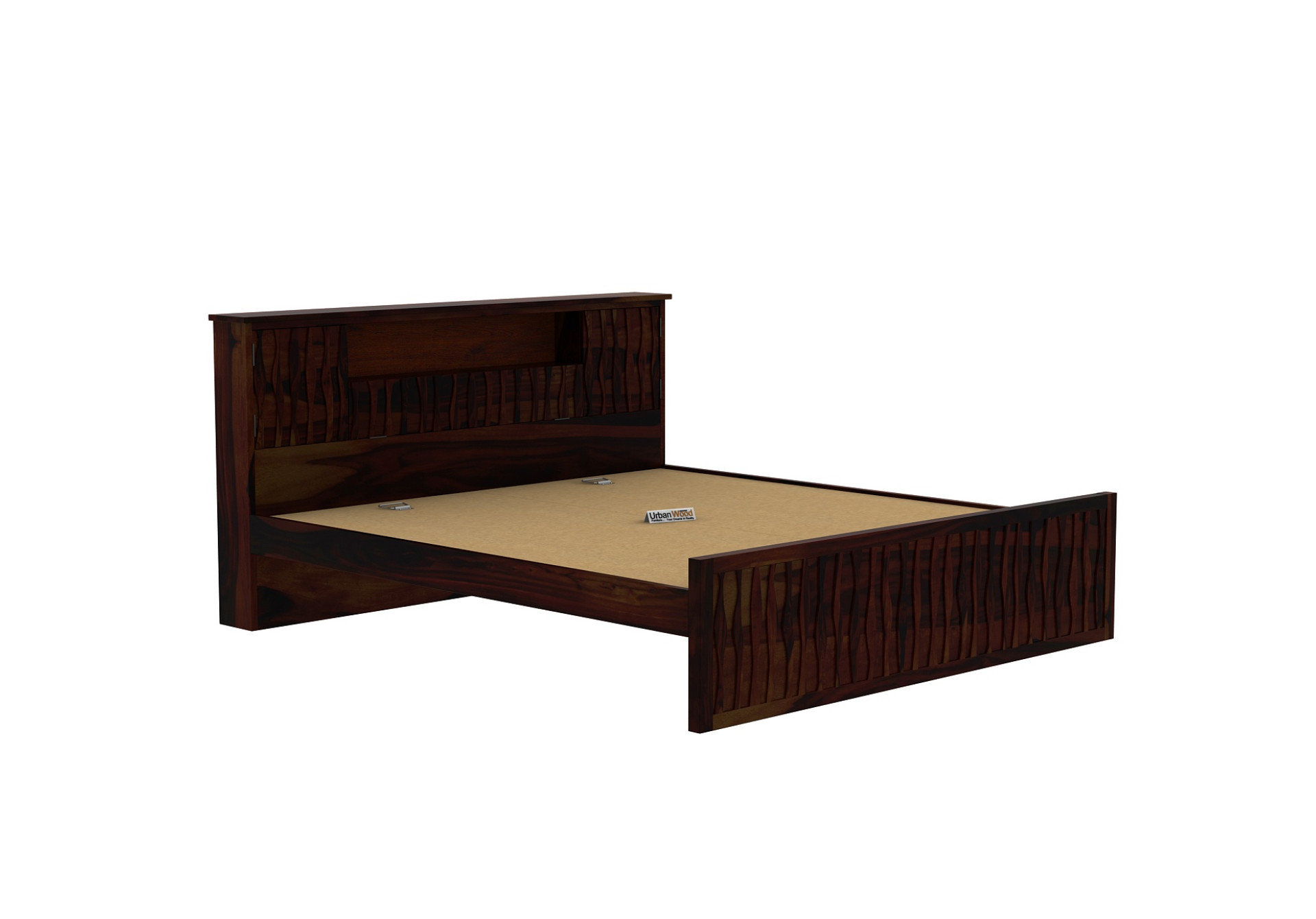 Stack Without Storage Bed (Queen Size, Walnut Finish)