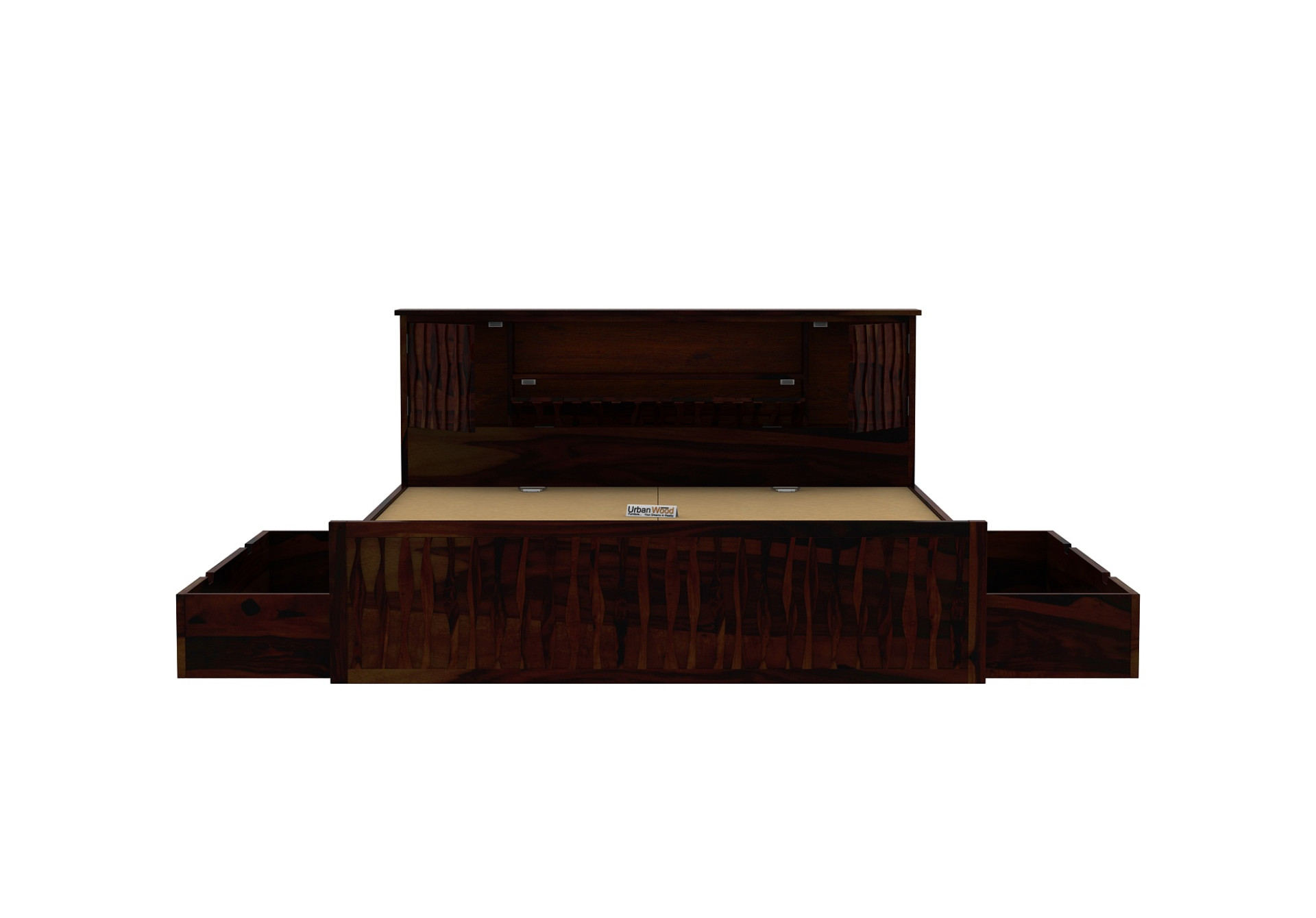 Stack Bed With Drawer Storage ( Queen Size, Walnut Finish )