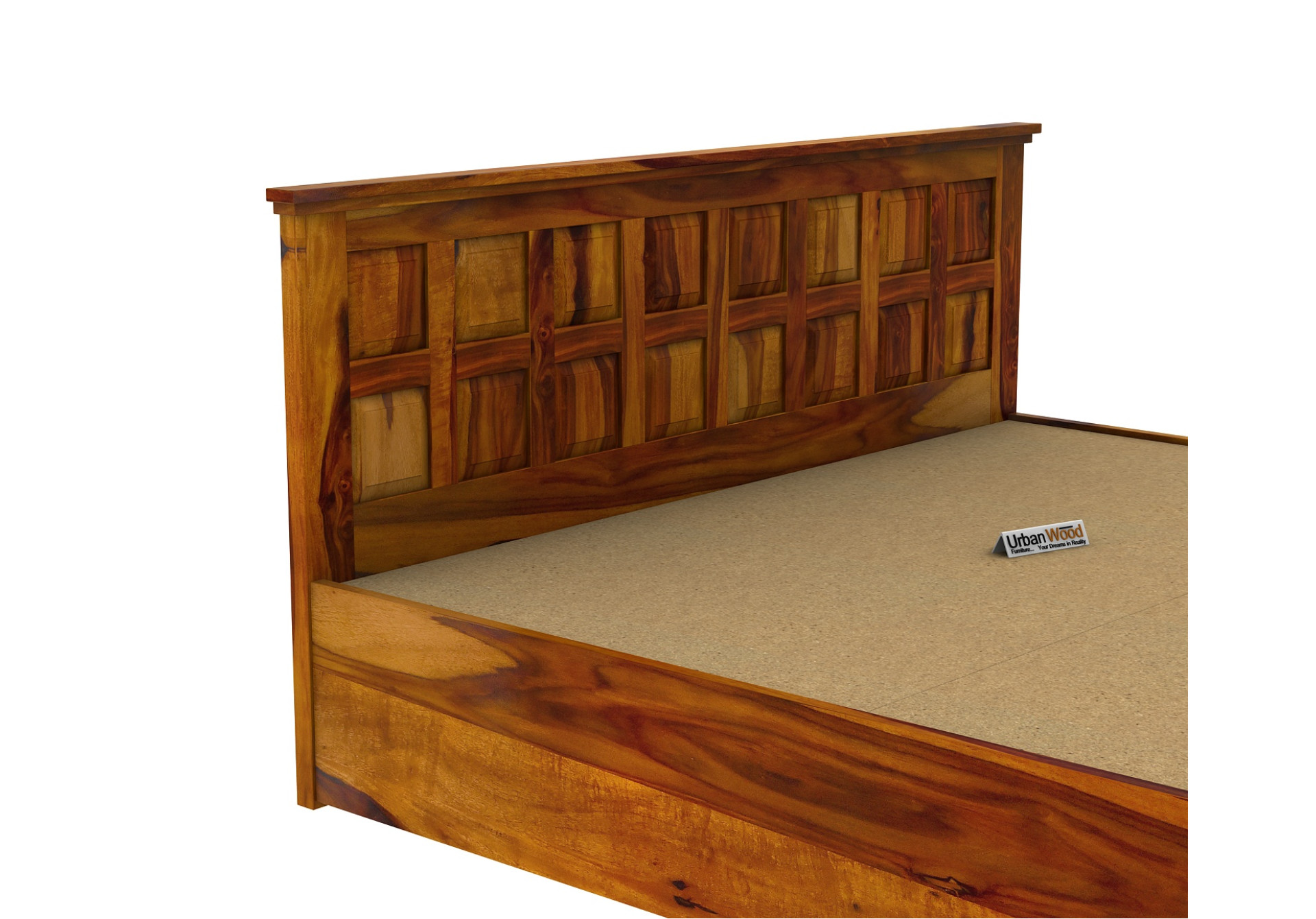 Thoms Hydraulic Storage Bed (Queen Size, Honey Finish)