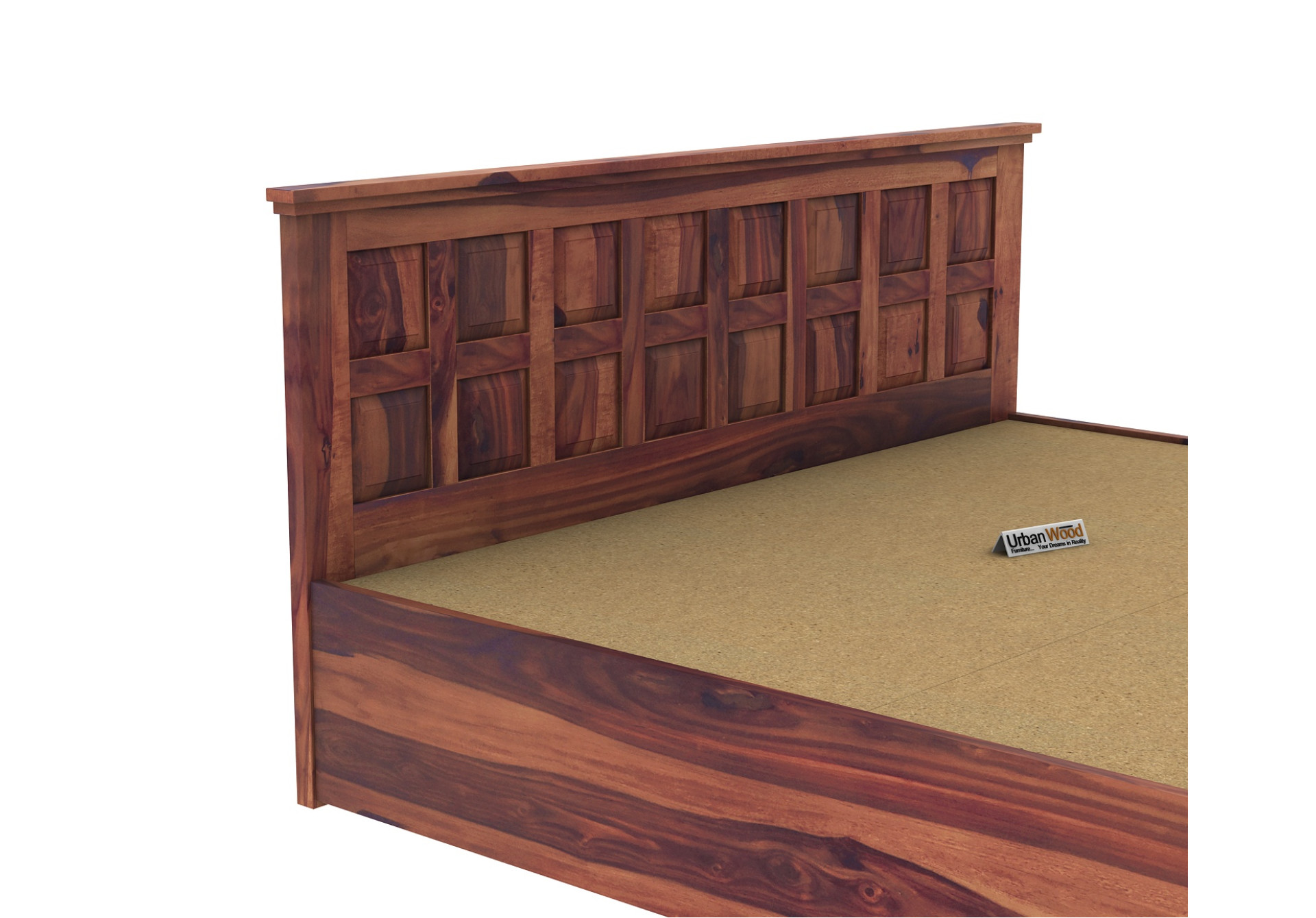 Thoms Hydraulic Storage Bed (Queen Size, Teak Finish)