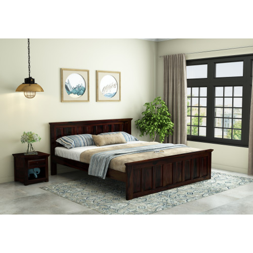 Thoms Without Storage Bed (Queen Size, Walnut Finish)