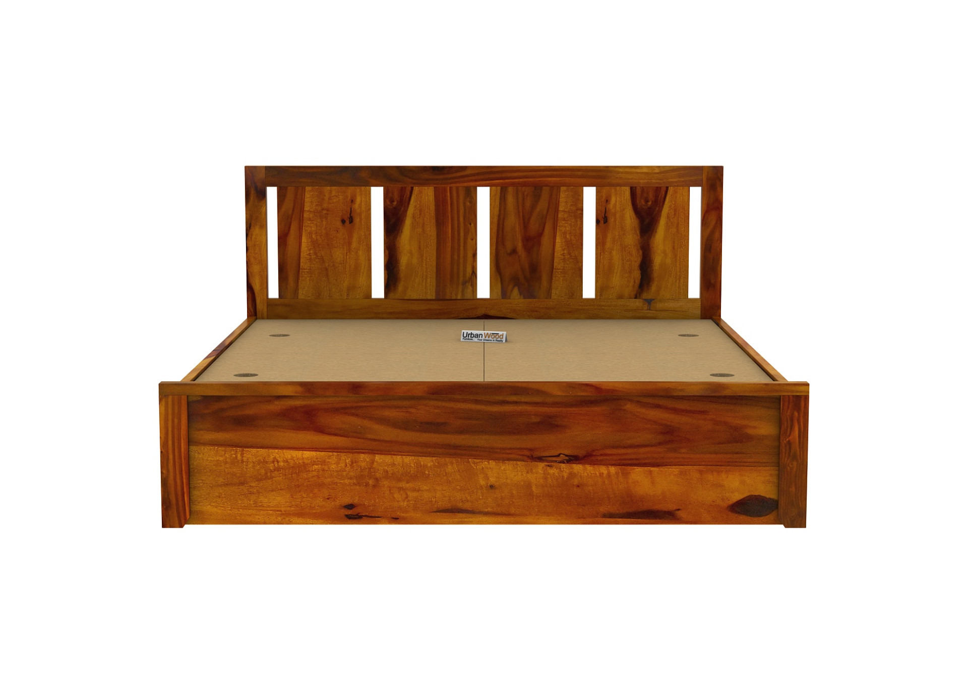 Topaz Box Storage Bed (Queen Size, Honey Finish)