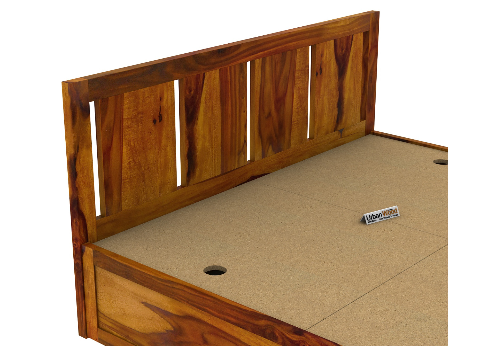 Topaz Box Storage Bed (King Size, Honey Finish)