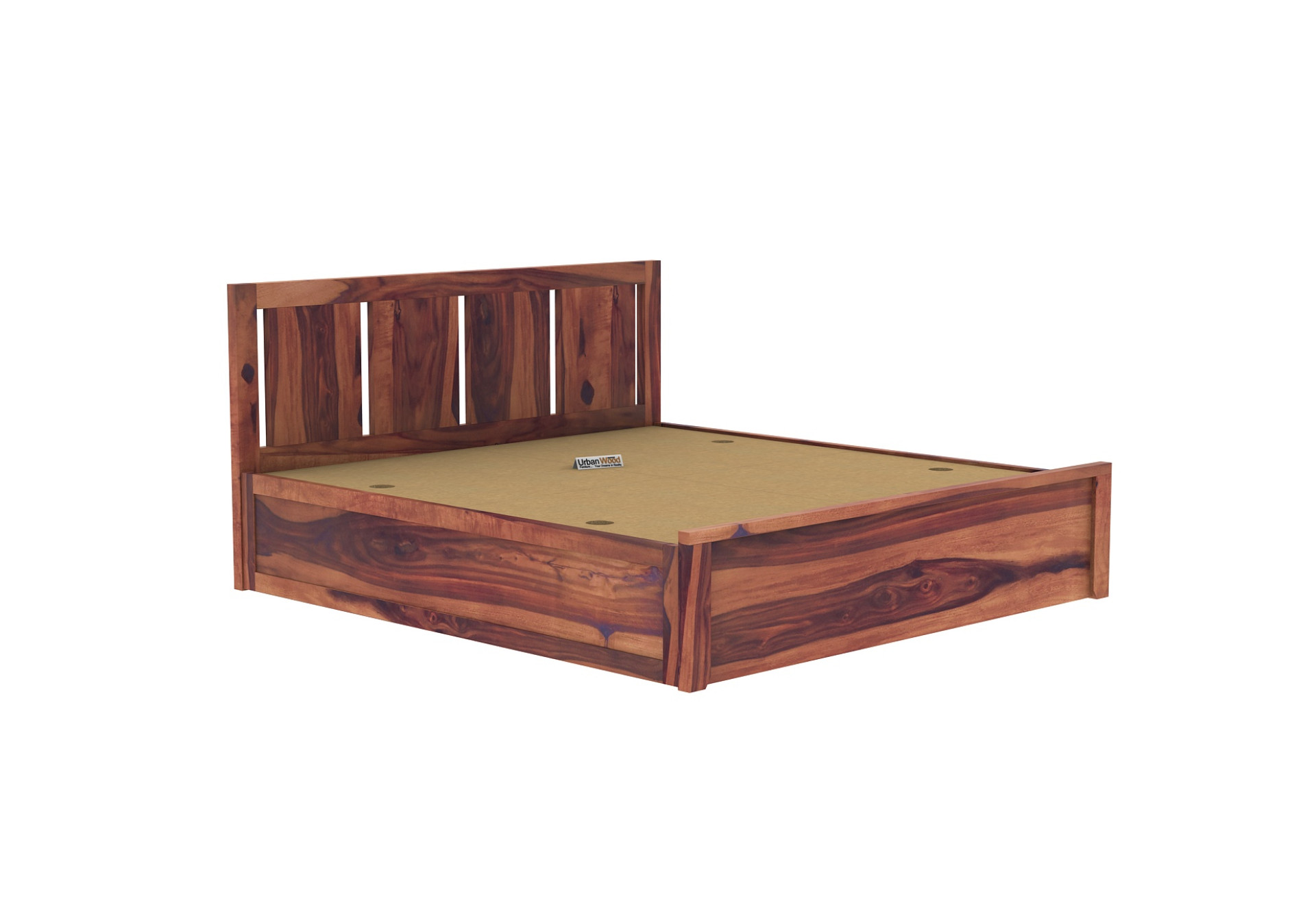 Topaz Box Storage Bed (King Size, Teak Finish)